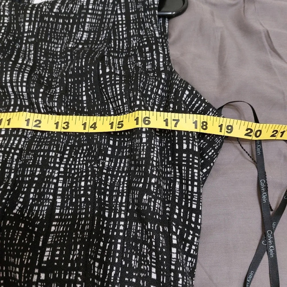 Calvin Klein black white artsy art to wear fit and flare sheath sleeveless 12 - Picture 13 of 14